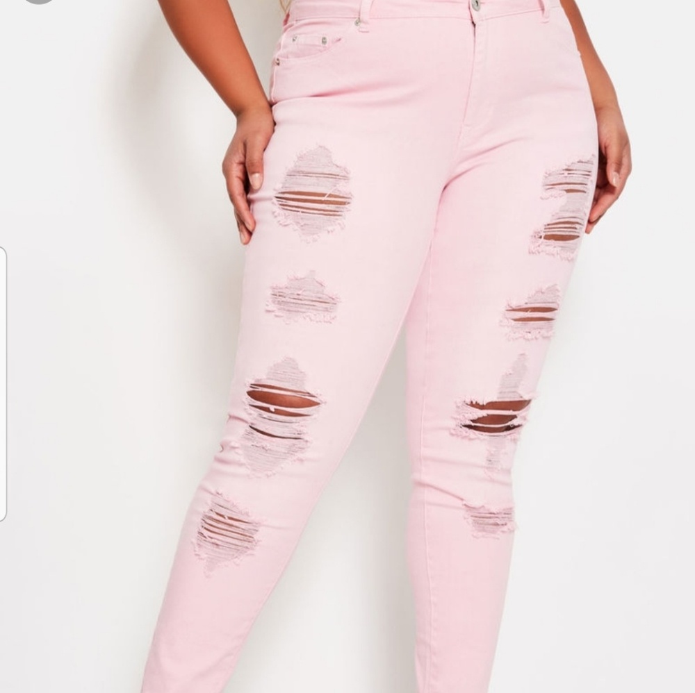 Ashley Stewart punk distressed Jean's size 18